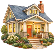 Hand-painted craftsman house