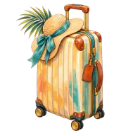 Hand-painted vacation suitcase