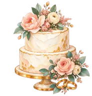 Hand-painted wedding cake
